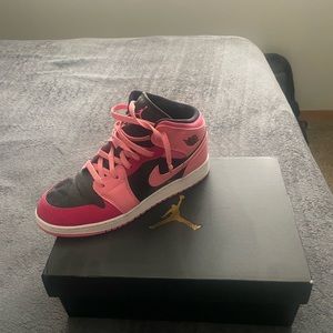 Pink and black Jordan’s